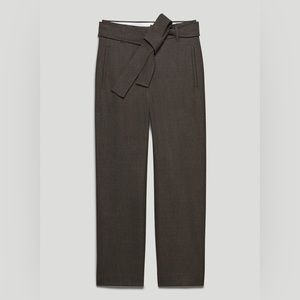 Aritzia Wilfred Tie Front Pant in Black / Rich Mocha Brown